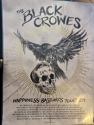 BLACK CROWES OFFICIAL TOUR POSTER HAPPINESS BASTARDS 2024 CHRIS
