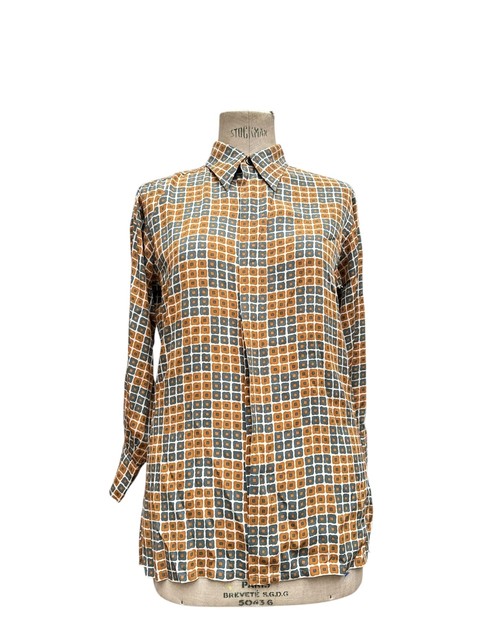 Yves Saint Laurent 1970s Silk geometric shirt Size 38 / M