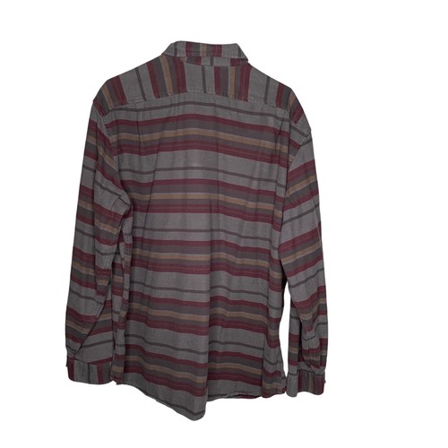 Eddie Bauer Mens XLarge Flannel Shirt Plaid Relaxed Fit Long Sleeve Gray Red - Picture 4 of 4