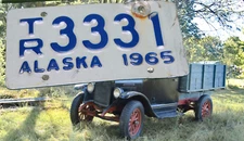 1965 65 ALASKA AK TRAILER TRL LICENSE PLATE TAG #TR 3331