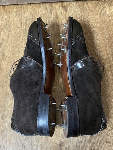 Vintage Footjoy Suede and Leather Brown Golf Shoes 9.5D - Picture 8 of 14