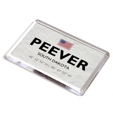 FRIDGE MAGNET - Peever - South Dakota - USA - Lat/Long