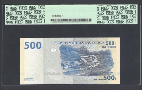 Congo Democratic 500 Francs 4-1-2002(2004) P96a Uncirculated Graded 69 - Picture 2 of 2