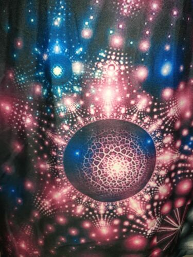 NEW ASTER BY FIRMIANA Plus Sz 2X Shift Dress Blue Pink Stars Galaxy Short Sleeve - Picture 3 of 6