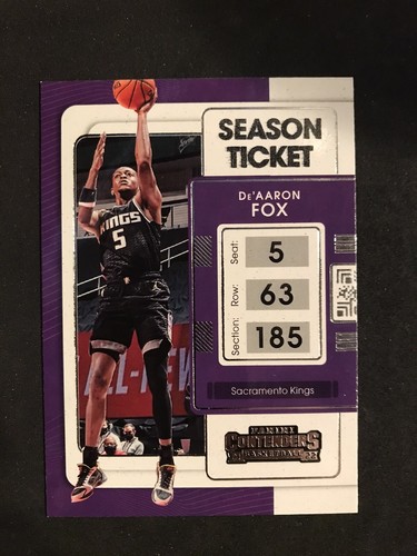 2021-22 CONTENDERS SEASON TICKET - #59 - DeAaron Fox - Sacramento Kings