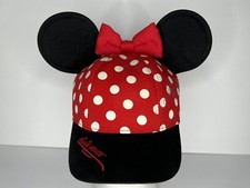 Disneyland Minnie Mouse Youth Red Polka Dot Hat with Bow  Ears
