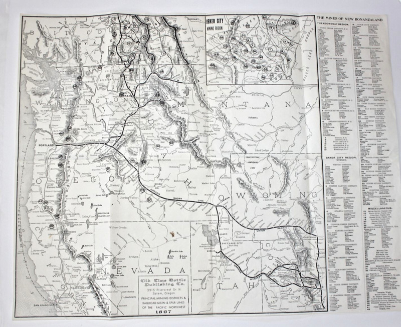 Map, "The Mines of New Bonanza Land" (The Pacific Northwest), 1897