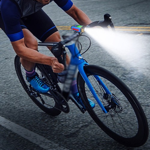 USB Bicycle LED Flashlight 5 Modes Speedometer/Horn Bike Front Light with Screen - Picture 18 of 26