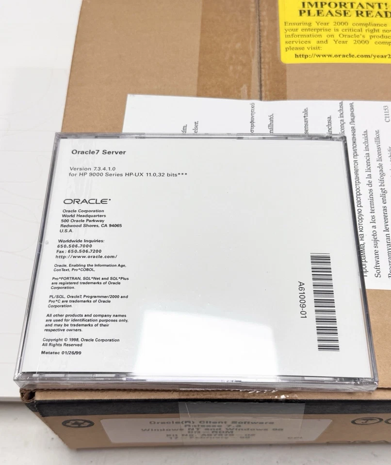 Vintage Oracle Client Software Release 7.3 Windows NT, Windows 95 CD-ROM KIT - Image 3 of 3