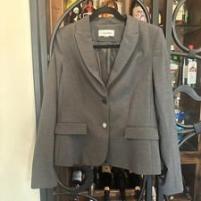 Calvin Klein Womens Notched-Collar grey Two-Button Blazer Gray Size 6