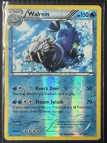 Walrein 48/160 Rare XY - Primal Clash Pokemon Reverse Holo Moderately Played