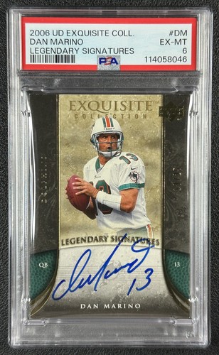 DAN MARINO PSA 6 2006 UPPER DECK EXQUISITE COLL #ELS-DM LEGENDARY AUTO 18/25