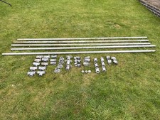 Key clamp fittings, 42mm job lot, 36 pieces plus 5 x 3 m hand rails poles