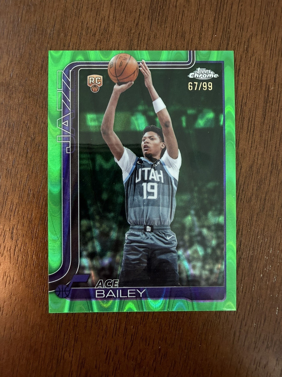 2025-26 Topps Chrome Update Ace Bailey Green Raywave Rookie /99 