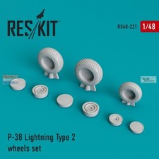 Resrs480221 148 Reskit P-38 Lightning Type 2 Wheels Set Resrs480221 148 Reskit P-38 Lightning Type 2 Wheels Set