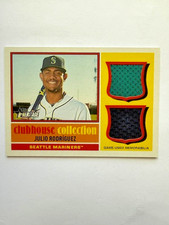 Julio Rodriguez 2025 Topps Heritage Clubhouse Collection Dual Relic CCSDR-JR