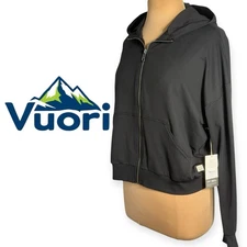VUORI Halo Modern Full Zip Hoodie True Black Size Medium