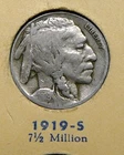 1919-S Buffalo Nickel - VG  / Very Good+  (SA)
