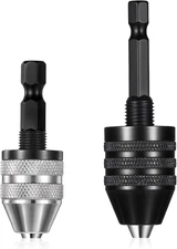 2 PCS Keyless Drill Chuck for Impact Driver, 1/4 Inch Hex Shank Chuck...