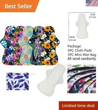 Bamboo Menstrual Pads Reusable Heavy Flow Pads with Wet Bag Cloth Pads for Women