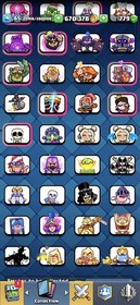 CR 65 LVL | 46 MAXED CARDS | 12K+ Trophies | 670K+ GOLD | 120 Emotes | CHEAP