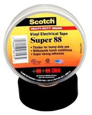 3M 88-SUPER-3/4X66FT Electrical Tape 3/4" PVC 600V 8.5 Mil Black