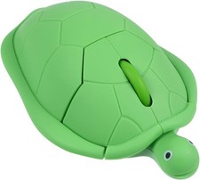 Wireless Mouse Cute Animal Green Turtle Shape Silent Click Ergonomic