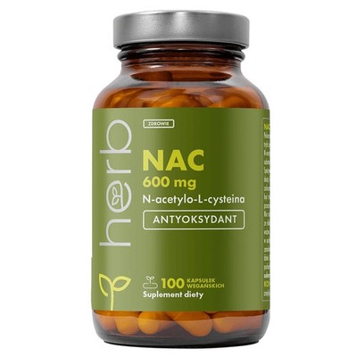 HERB NAC N-Acetyl-L-Cystein 600 mg - 100 Kapseln im Apothekerglas - Vegan