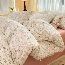 Cotton Floral Duvet Cover Queen for Girls Kids Beige 100 Cotton Duvet Cover ...