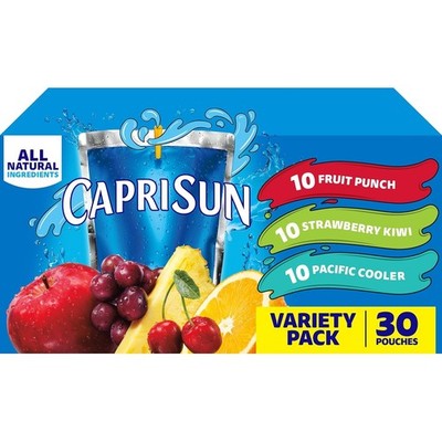 Capri Sun Fruit Punch, Strawberry Kiwi & Pacific Cooler Juice 30 ct Box, 6 fl oz
