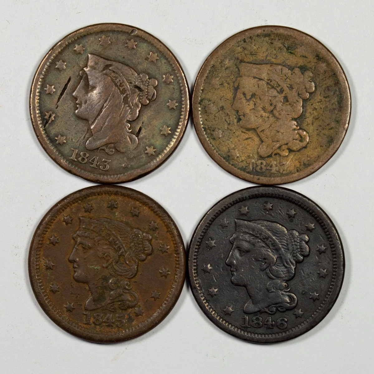 1843 Year Braided Hair Large Cents (1839-1857) for sale | eBay