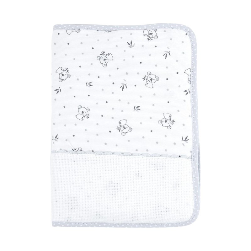 Protège carnet de santé bébé koala gris à broder 25x18 cm