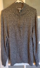 Croft Barrow Men's XL Sweater 1/4 Zip Up Jacket Sweater Gray Blend Soft Comfy