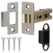 Tubular Mortise Latch Internal Door Bolt Black Nickel Brass 64/76m Decoranddecor