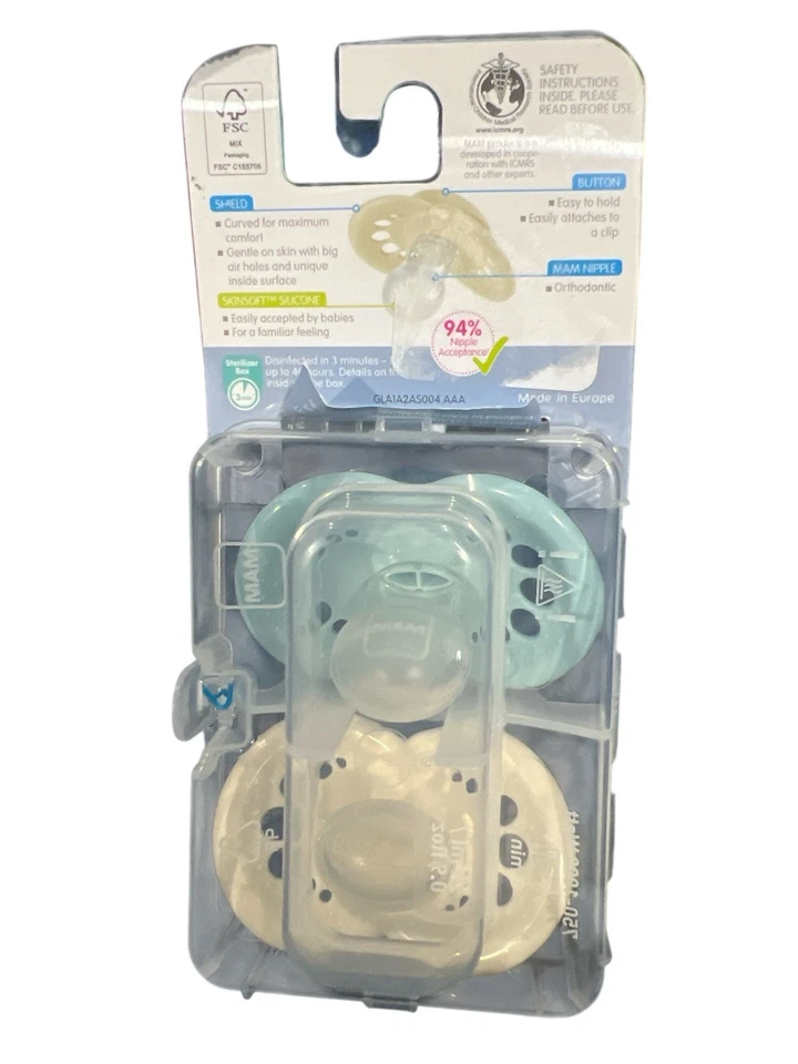 Mam Original Matte 6+ Months Pacifier Colors Of Nature Pack Of 2 NEW SEALED BOX - Image 2 of 3