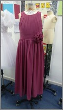 JJ  s House Special Occassion Dress Mulberry Size 14 Chiffon Rose