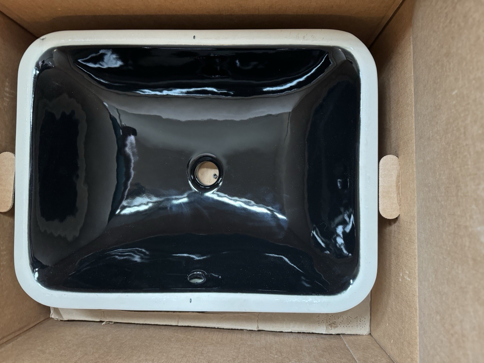 Kohler K-20000-7 Caxton Rectangle Undermount Bathroom Sink in Black