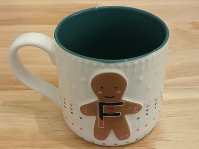 Brandneu Neuheit große Initiale ''F'' Spaß Lebkuchenmann Keramiktasse