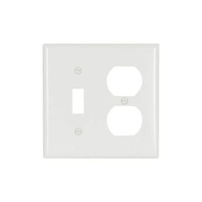 Eaton Wiring Devices 2138W-BOX - Wallplate 2G Toggle/Duplex Thrmst Std WH - 1EA