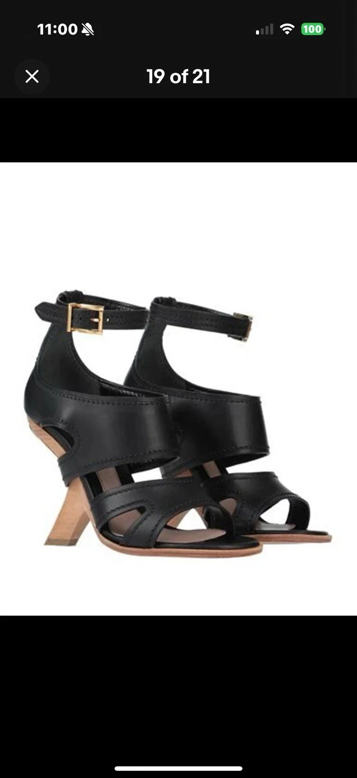 Alexander McQueen — New Women's Alexander Mcqueen No.13 Sculptural Leather Wedge Sandals 38 Black