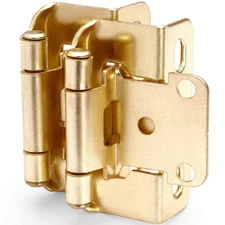 50 Pack 1/2" Overlay Brushed Gold Cabinet Hinges for Cabint Doors (25 Pairs) ...