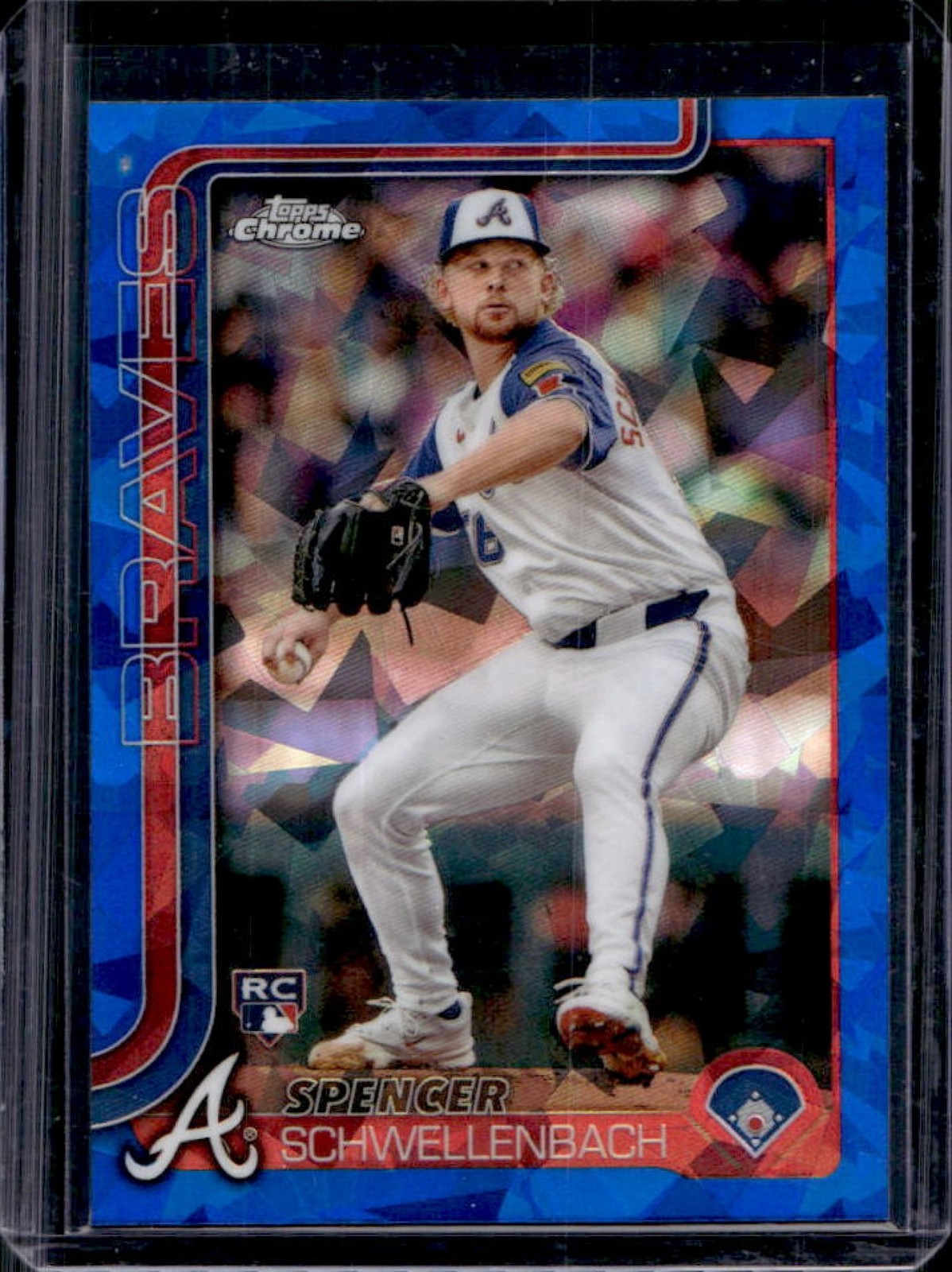 2025 Topps Chrome Sapphire Spencer Schwellenbach RC Rookie #203 Braves