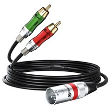 XLR Male to 2 RCA Male Y Splitter Cable 6.6 ft, 1 XLR to Dual RCA Audio Adapt...