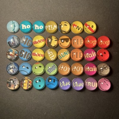 39 Half Circle Flat Back Plastic Round Dome New York Face Word Craft Rainbow