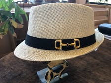 Unisex Fedora Hat with D Ring Snaffle Bit Embelishment Equestrian Cowgirl Cowboy