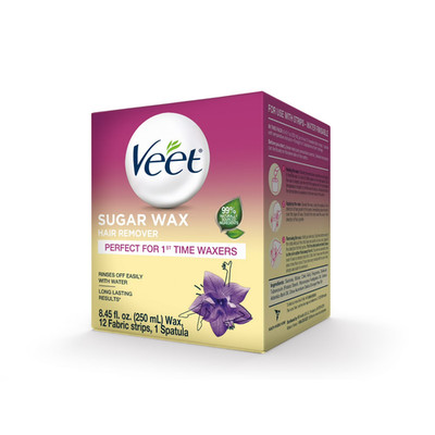 Veet Women Hair & Body Removal Sugar Wax Kit Essential Oil 12 Count , 8.45 fl oz