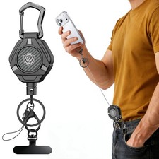 Magnetic Anti Theft Phone Strap, Retractable Steel Cell Phone Lanyard with He...