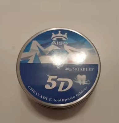 50 Tablets All-In-One Travel Mint Toothpaste Chewable Tablets, Travel Toothpaste