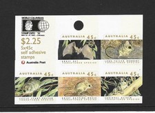 AUSTRALIA 1992 THREATENED SPECIES SHEETLET OF 5 OPT COLUMBIAN EXPO MNH