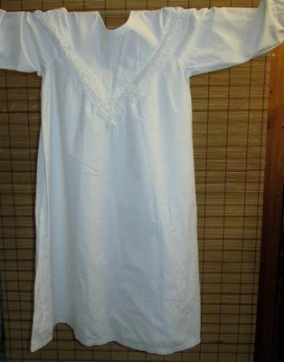 WEISSES NACHTKLEID - SPITZE - COTTON - VINTAGE - KINDER - Bild 1 von 4